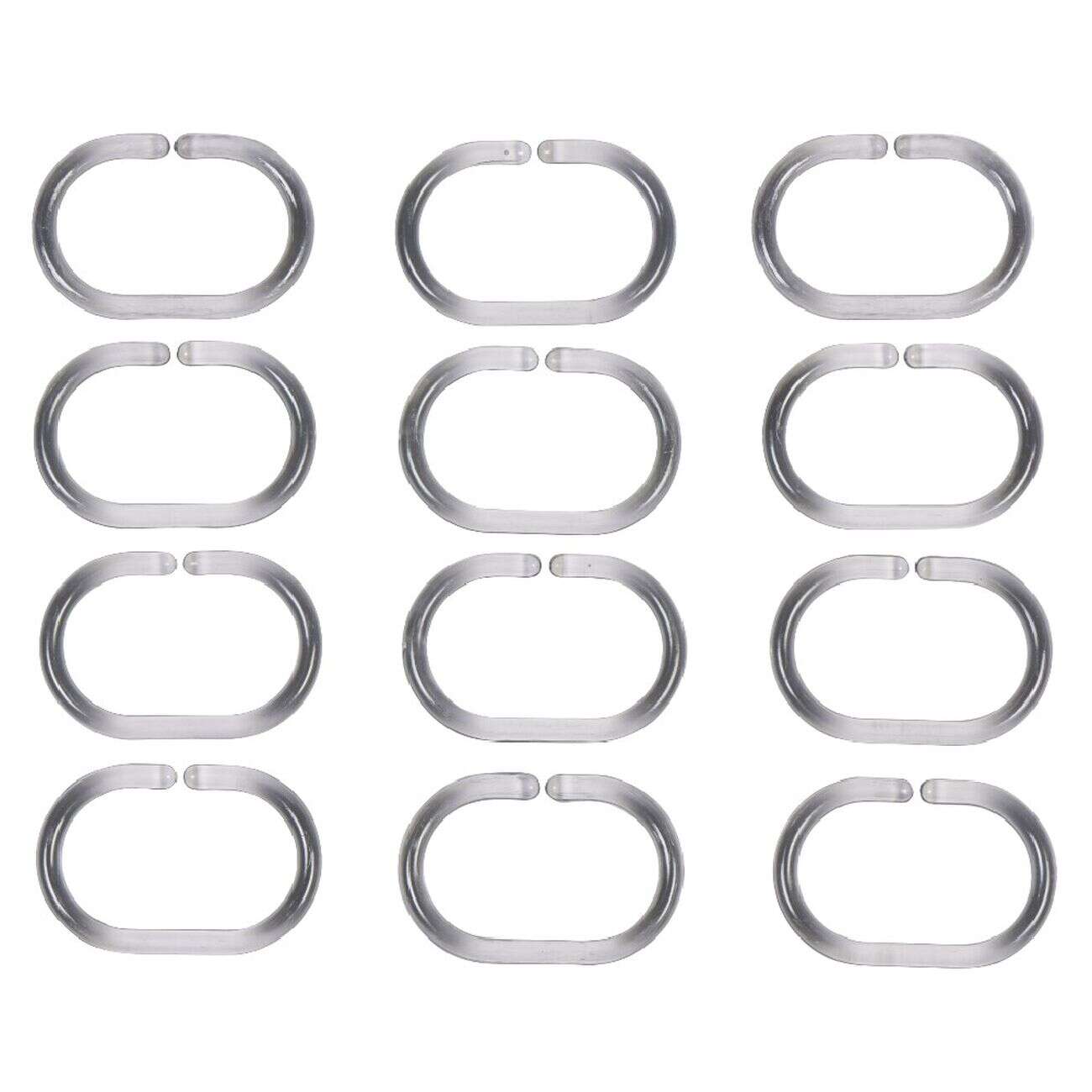 Anneau de douche blanc ovale x12
