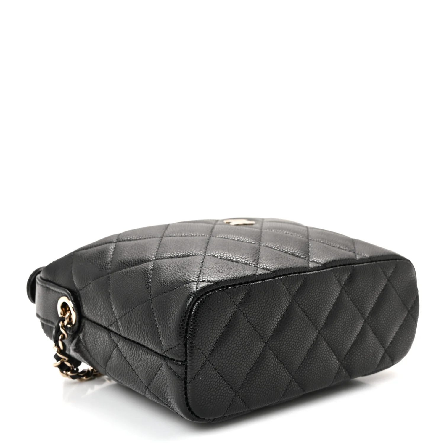 Caviar Quilted Hobo Clutch With Chain  Black