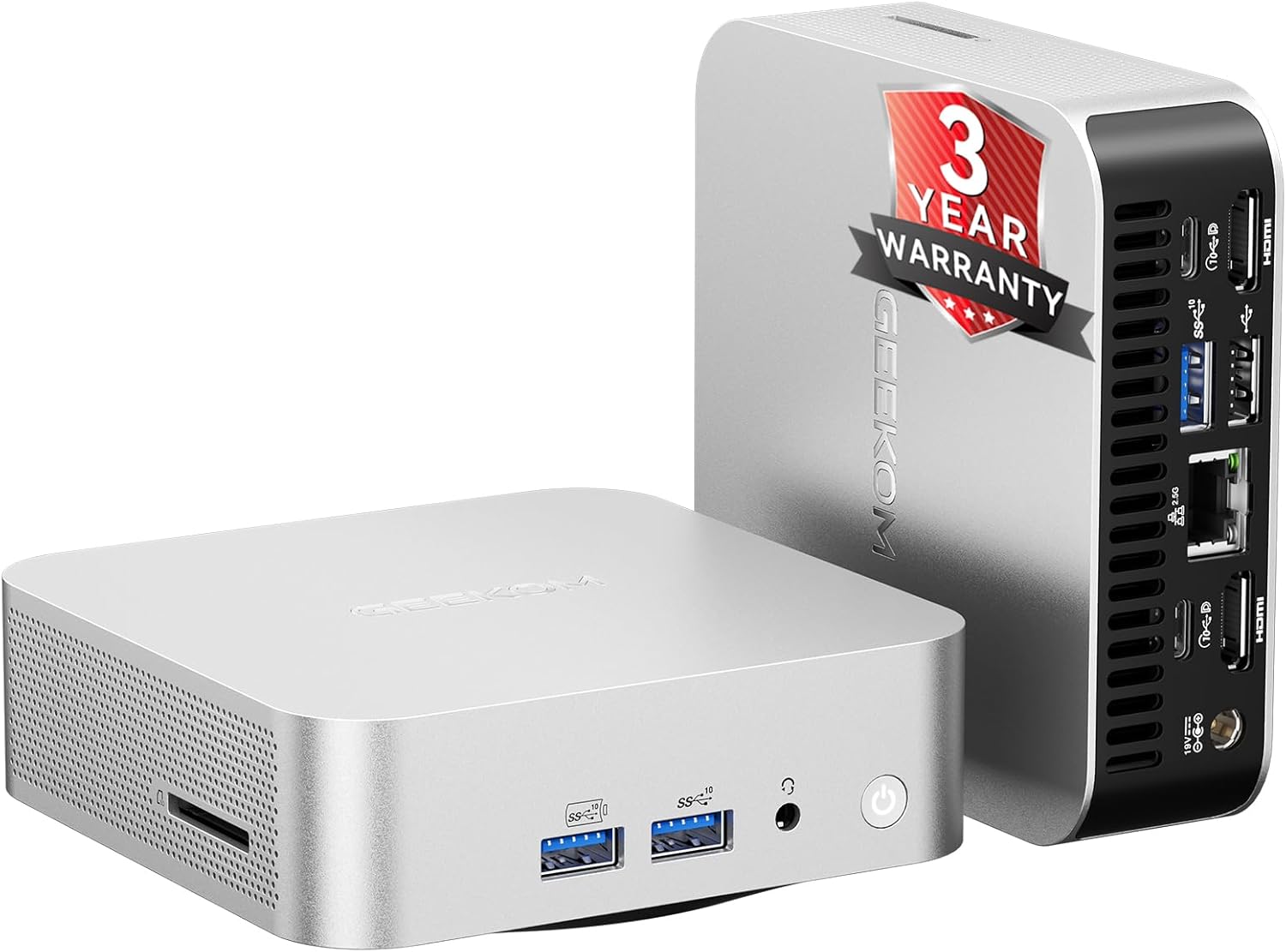 GEEKOM A5 Pro Mini PC (2026) with AMD Ryzen 5 7430U  16GB DDR4 RAM(Upgradable to 96GB  Not LPDDR)  512GB NVMe SSD  Windows 11 Pro Desktop Computer Support 4 Displays/8K/Wi-Fi 6/6xUSB  3-Year Coverage