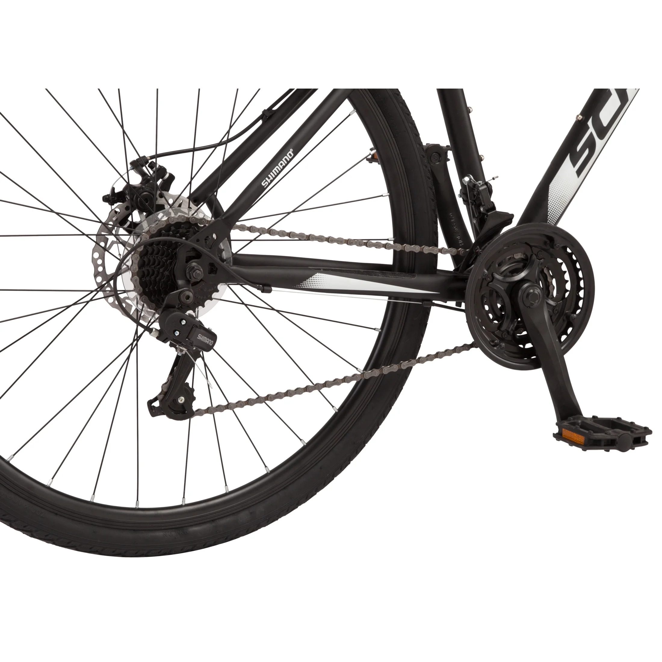 Schwinn 700c Glenwood Hybrid Bike, Adults +14 Years, Black, 21 Speeds