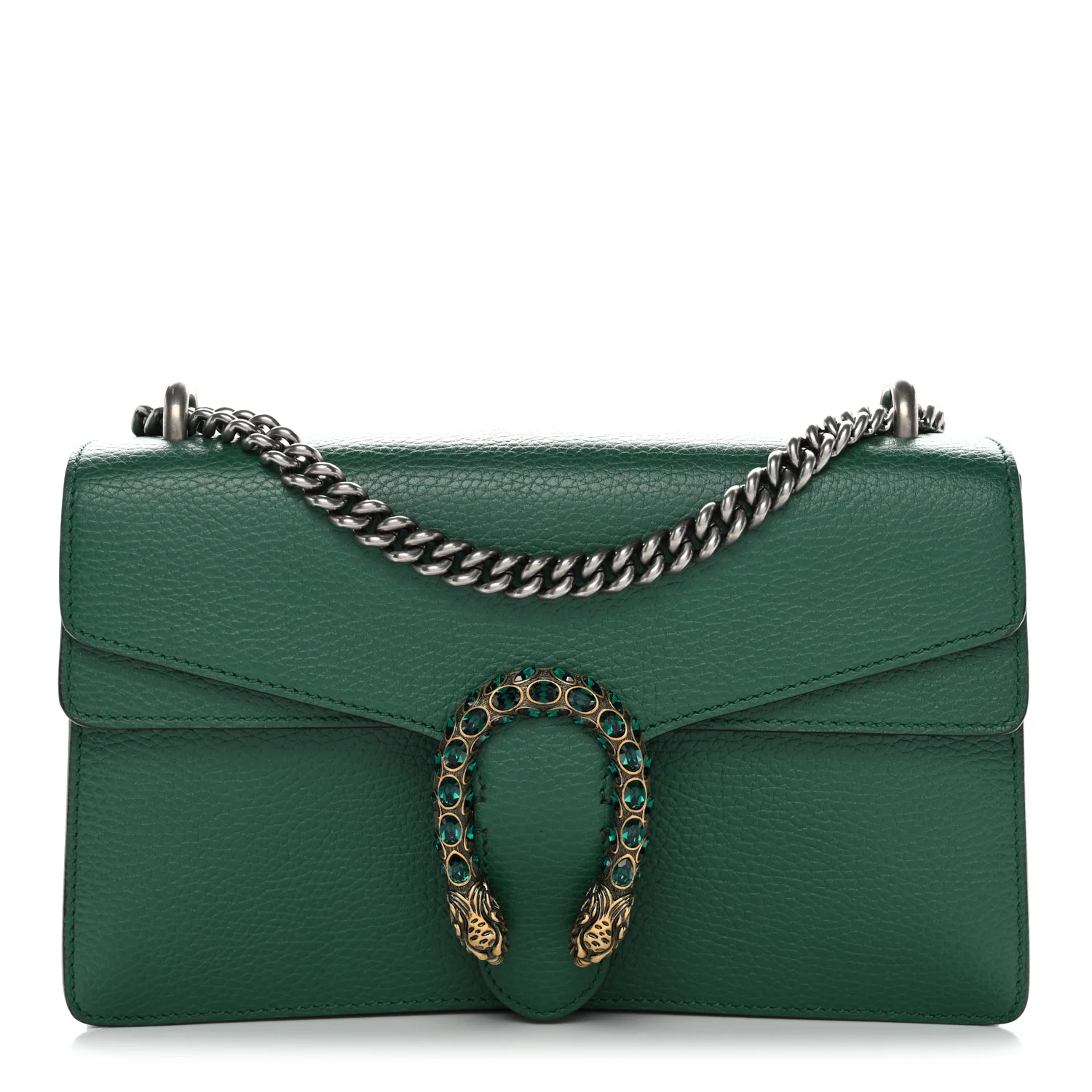Pebbled Calfskin Small Dionysus Shoulder Bag Emerald