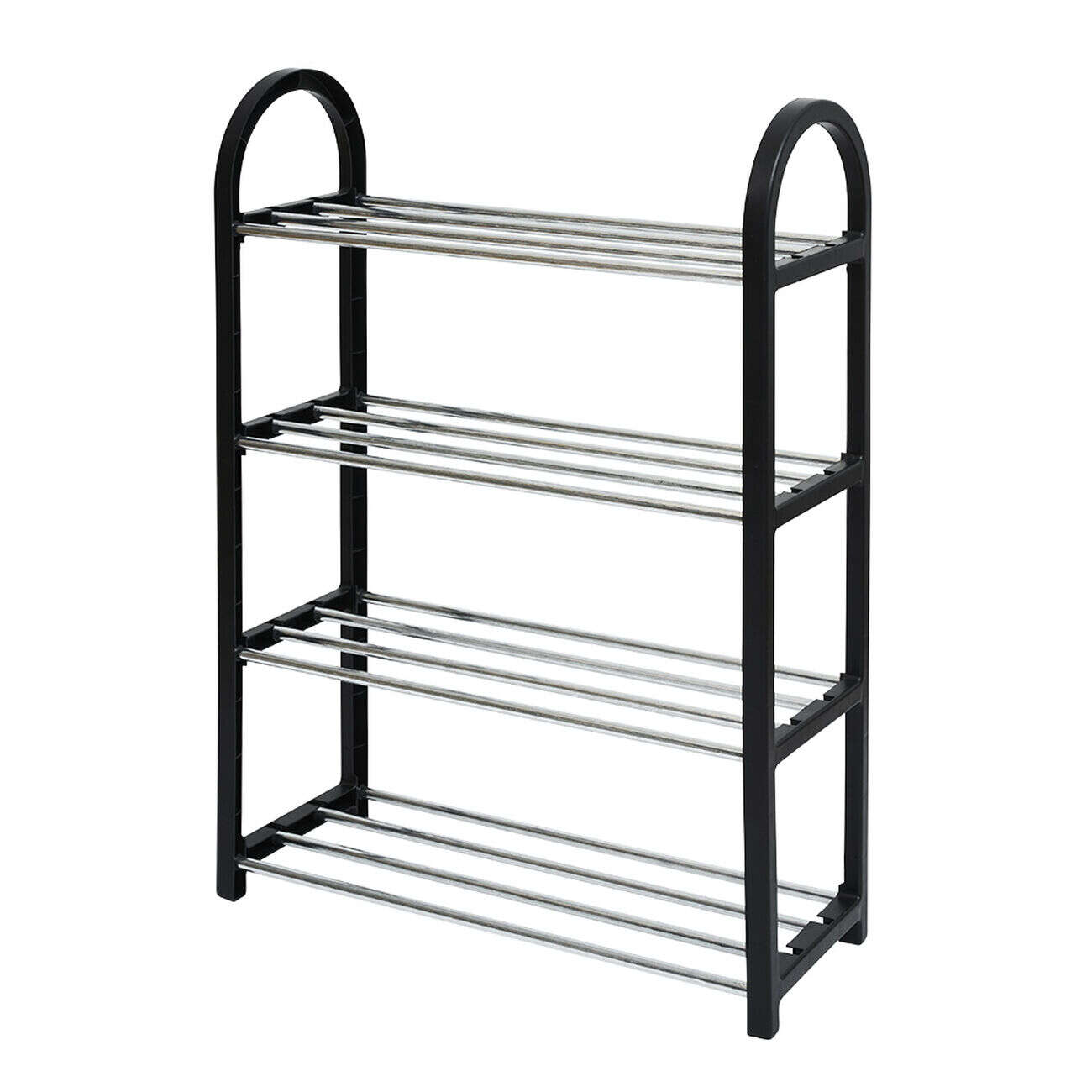 Range chaussures 4 étagères noir 48x19xH64cm