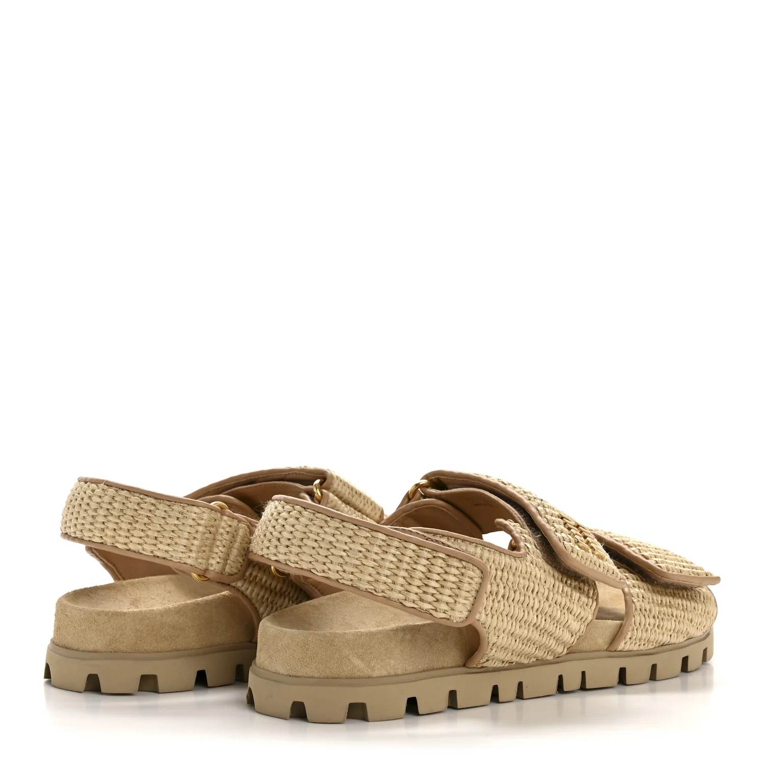 Raffia Sporty Sandals 38 Naturale