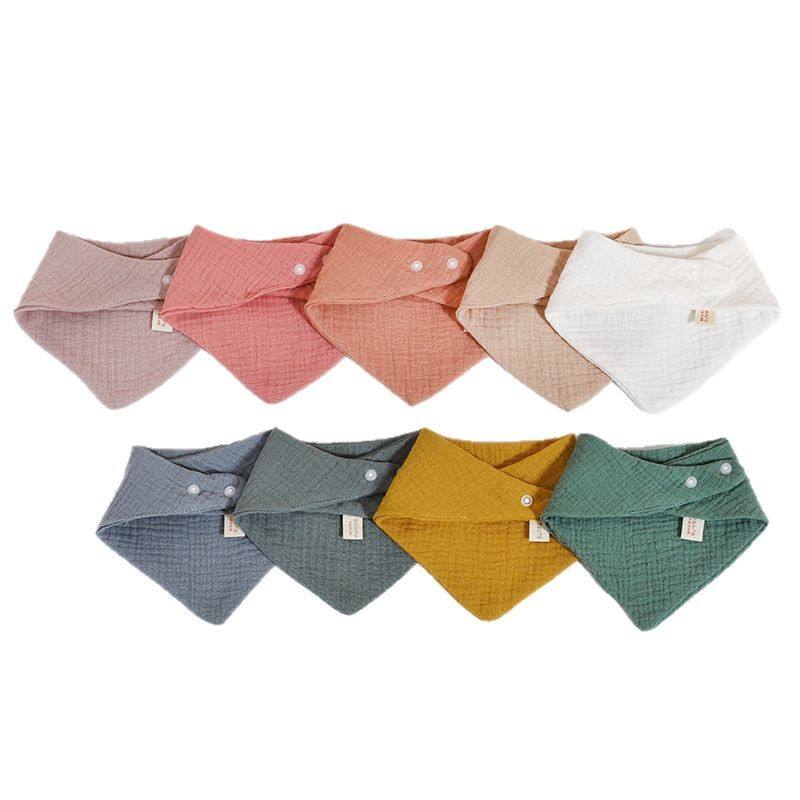 Soft Muslin Gauze Baby Bandana Bib Triangle Drool Bib High Absorbent Infant Saliva Towel Eco Friendly Antibacterial