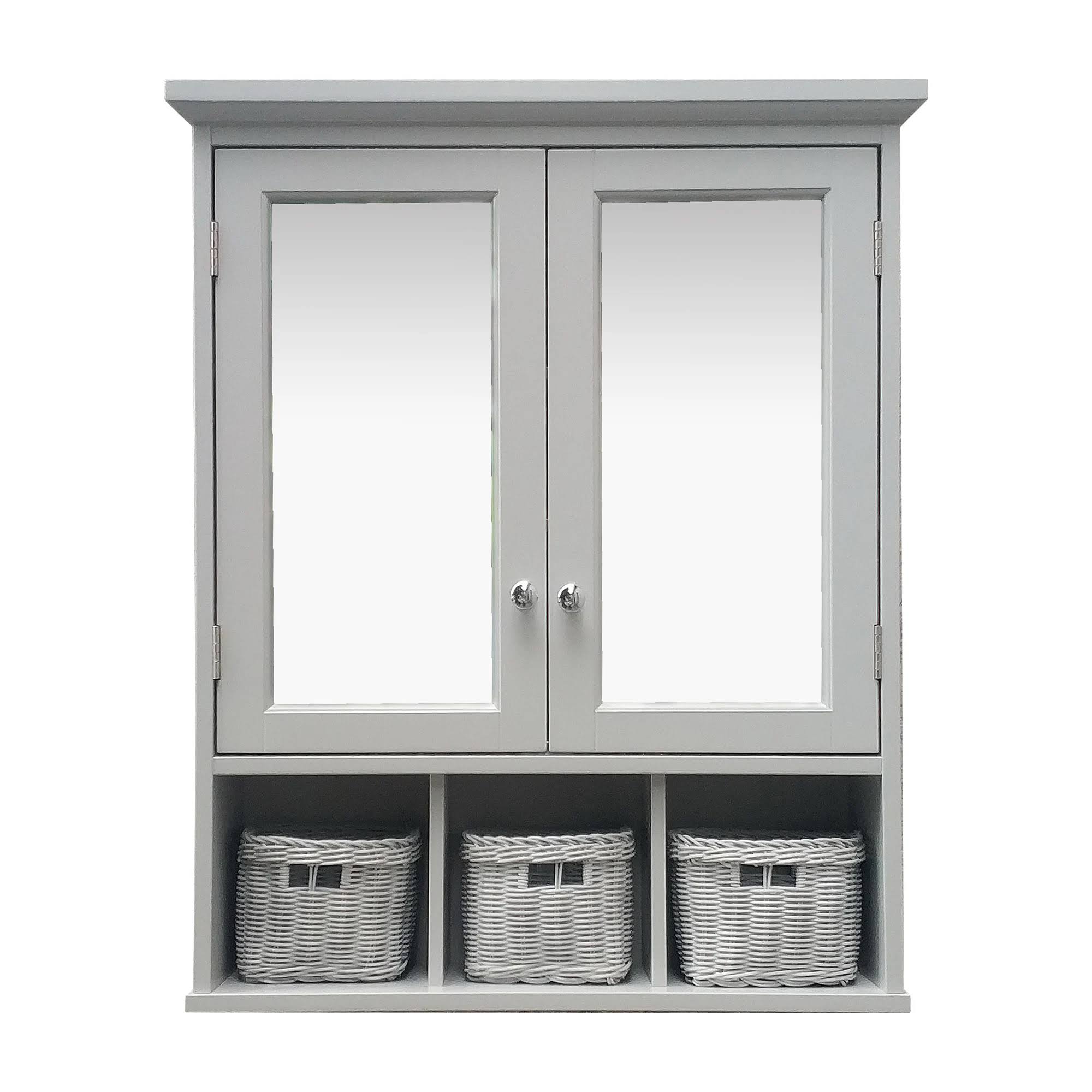 Allen + Roth 24.75-in x 30.25-in x 7-in Grey Bathroom Wall Cabinet