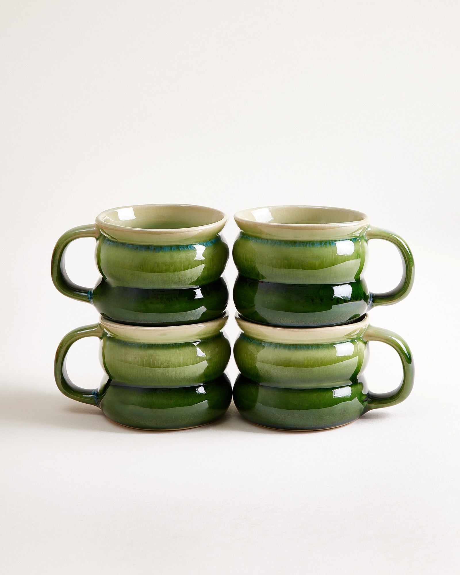 OMBRA - SMALL MUG BUBBLE GREEN DARK GREEN SET OF 4