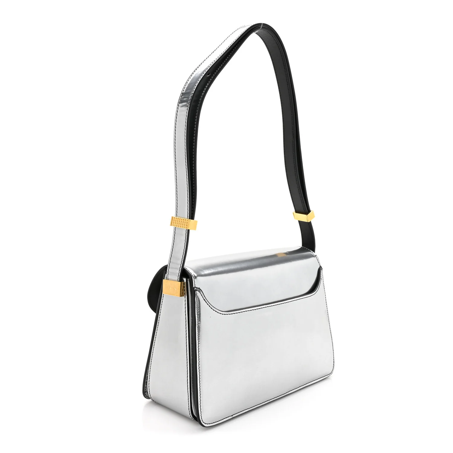 Metallic Calfskin Concerto Bag SIlver