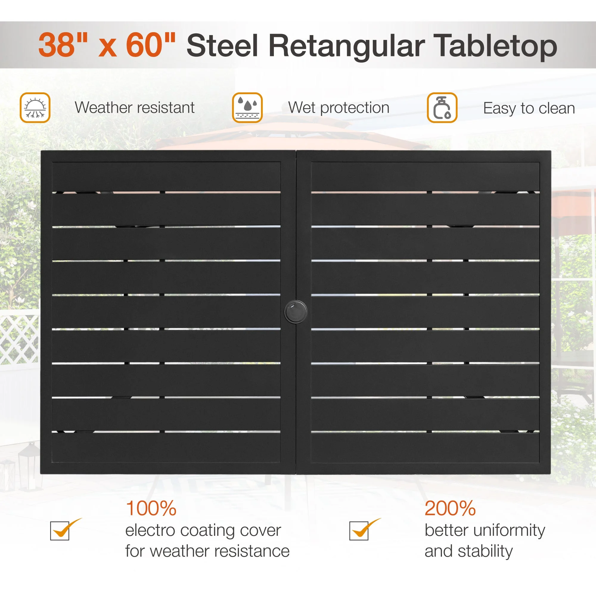 5-Piece Outdoor Patio Dining Set Metal Padded Chairs and Table Set(4 Seat-37" Square Table) - Image 10