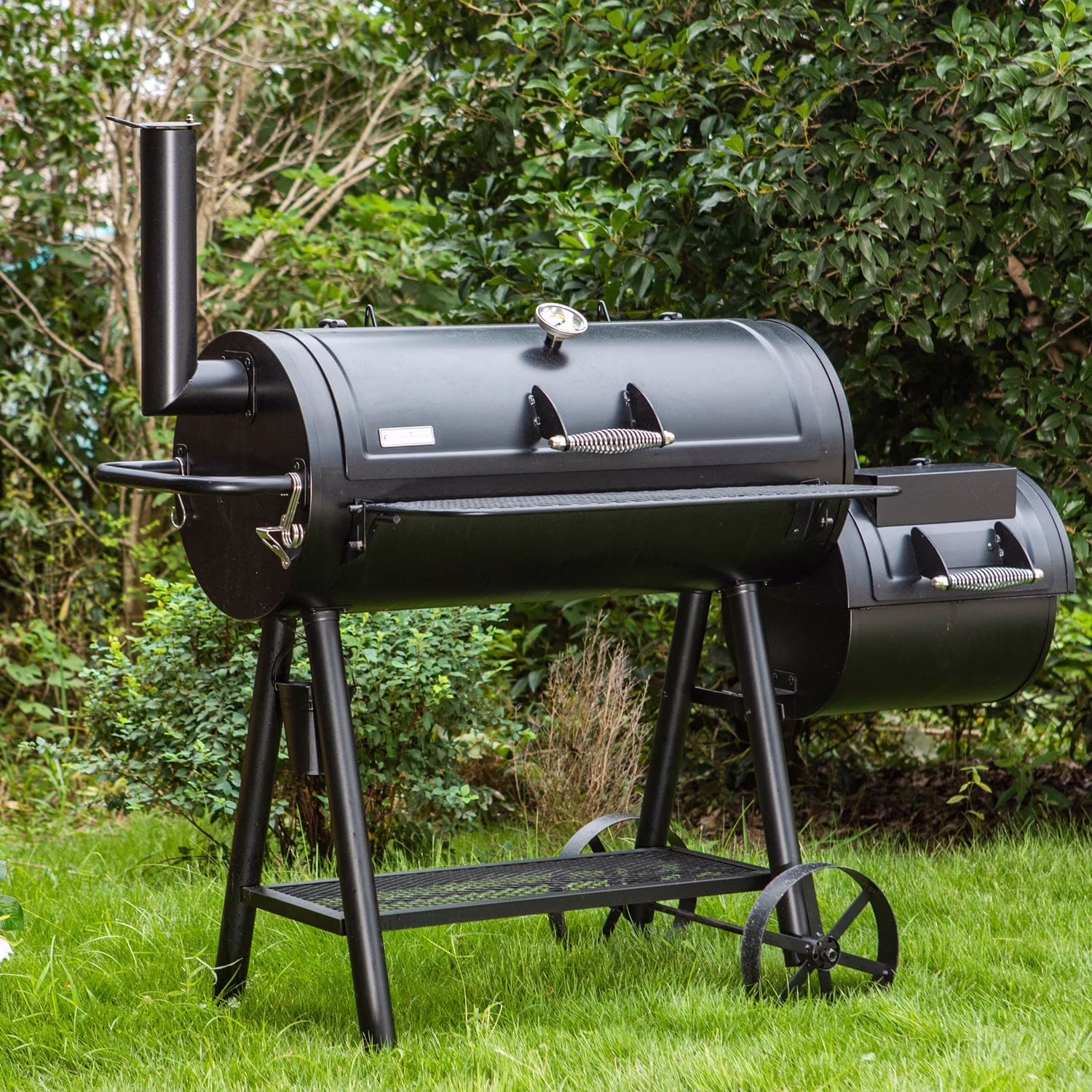 Charcoal Grill with Offset Smoker 941 sq.in. Extra Large BBQ Grill Black(35 in)