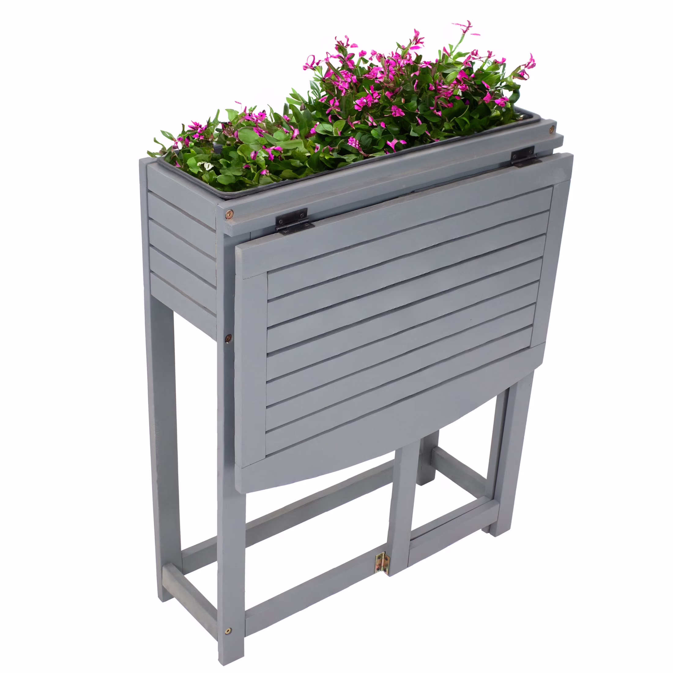 Sunnydaze 24.25 x 25 x 30.5 Natural Acacia Wood Rectangular Raised Garden Bed with Shelf
