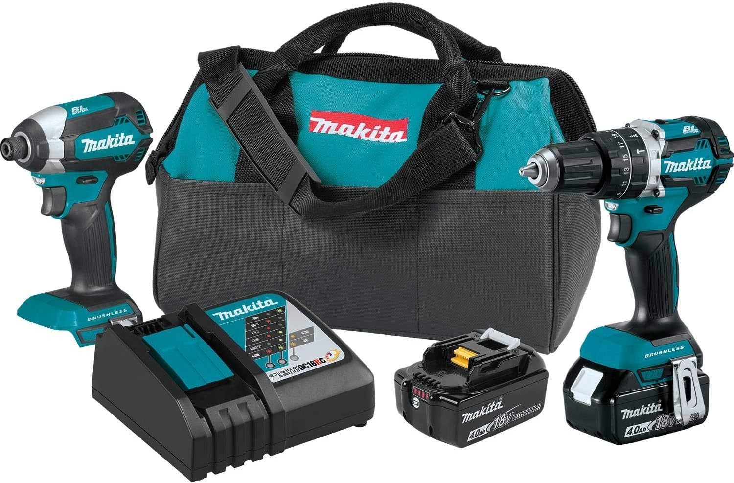Kit combiné 2 pièces Makita XT269M 18V LXT Lithium-Ion sans balais (4,0 Ah), bleu