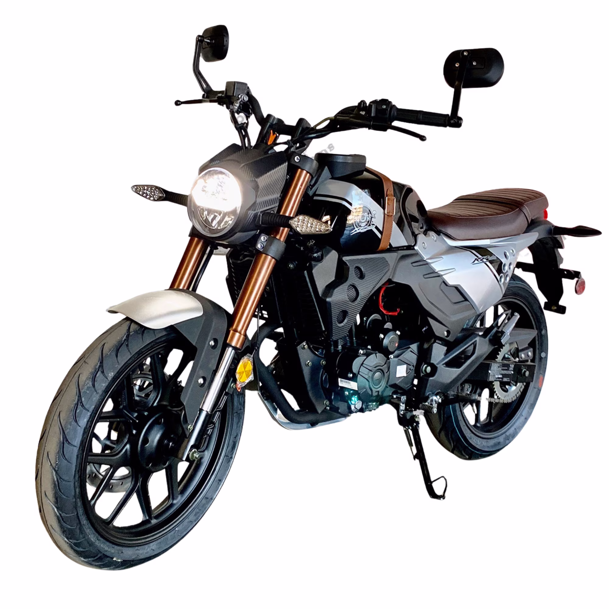KPM 200 Motorcycle | 200cc EFI Caf�� Racer | 6-Speed Street Bike(Black)