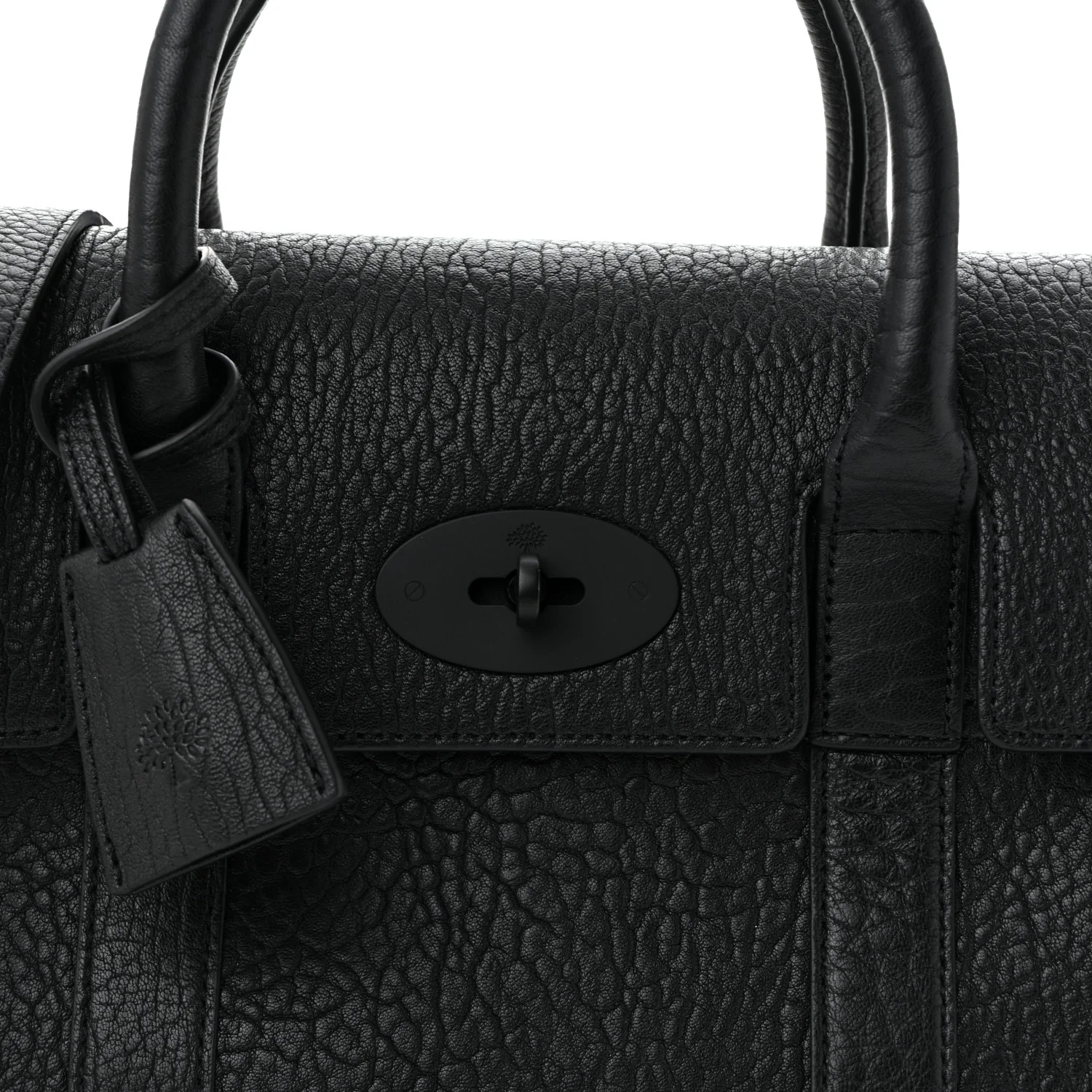 Natural Grain Small Bayswater Satchel Black