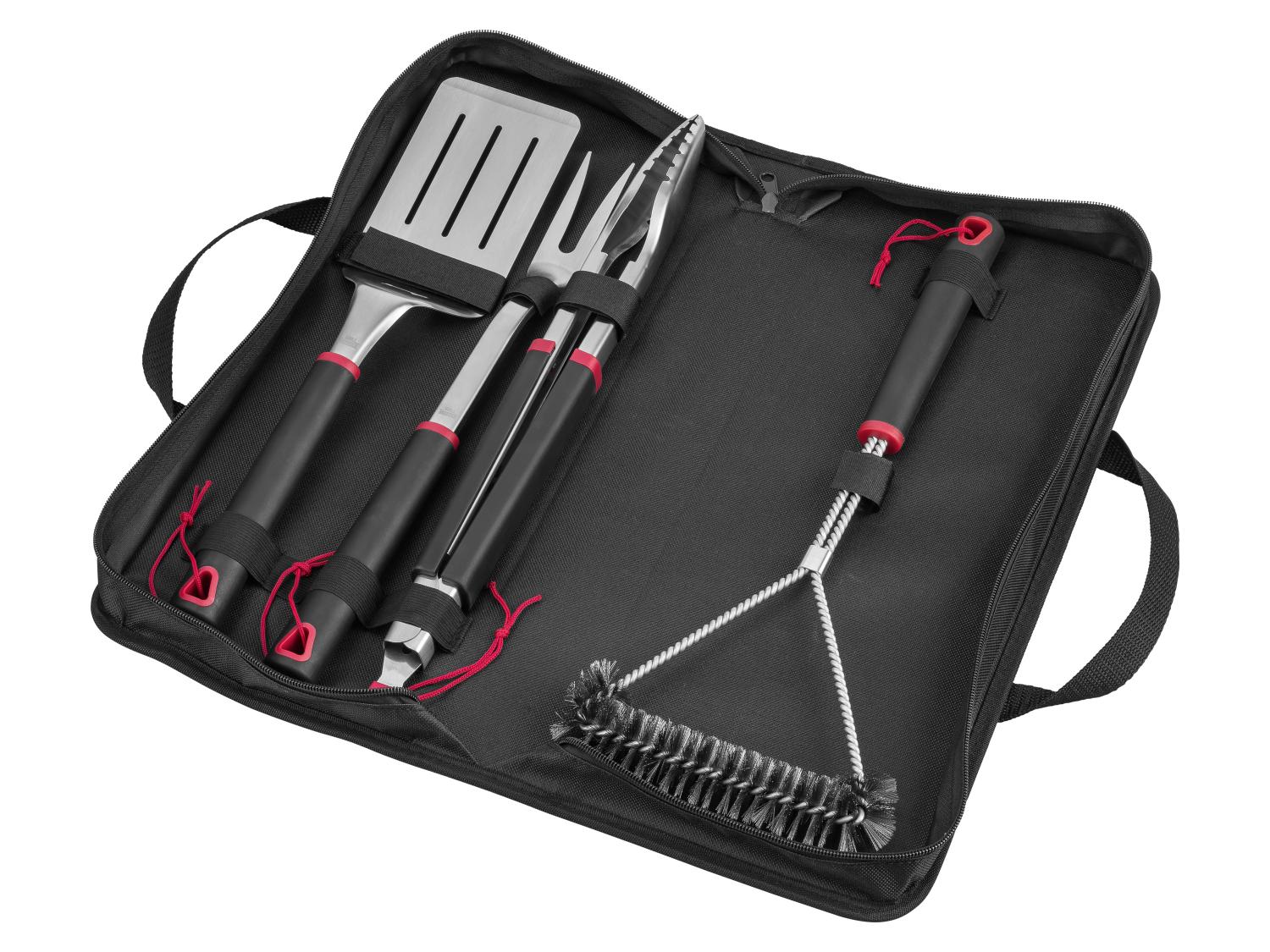 GRILLMEISTER Ustensiles de barbecue en acier inoxydable
