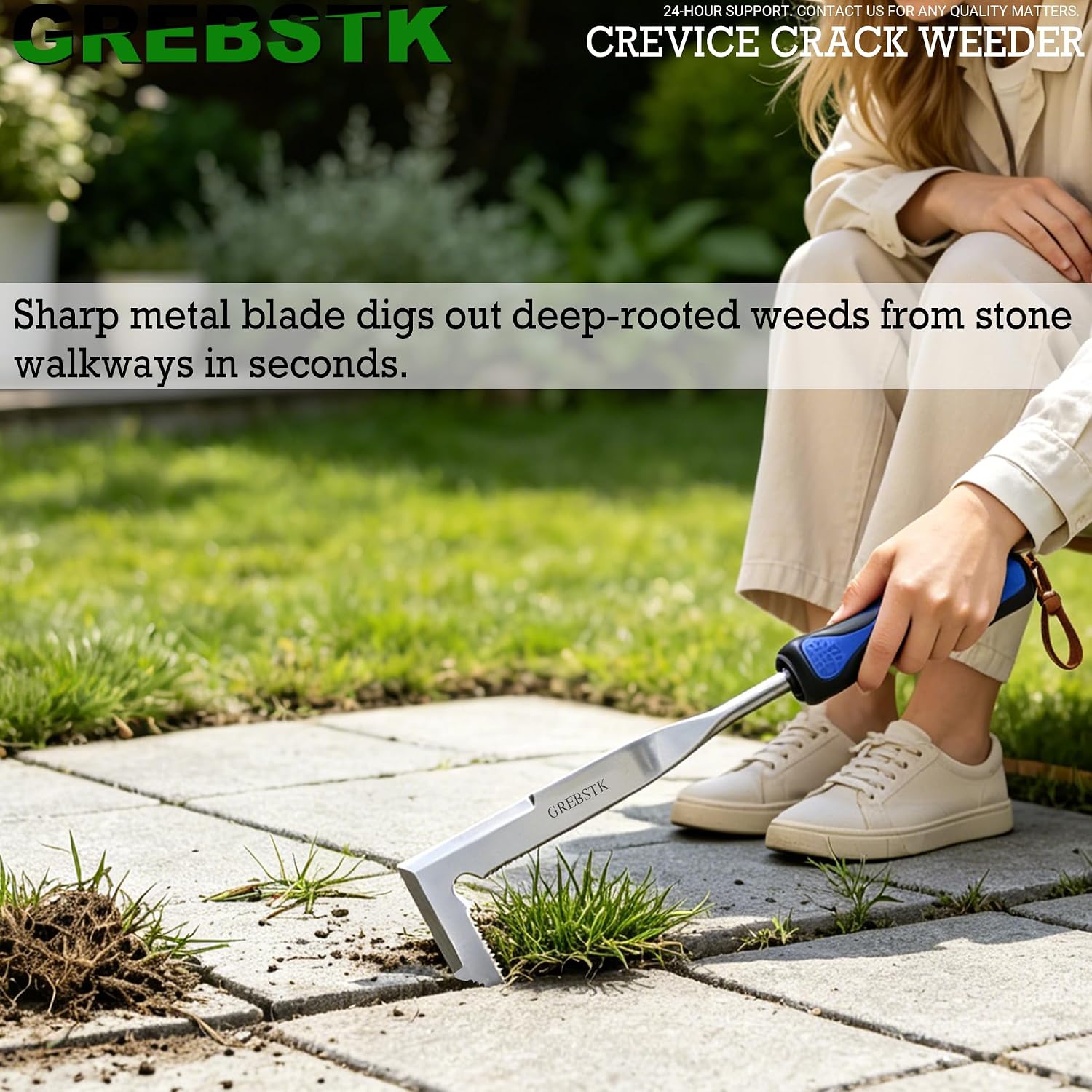 GREBSTK Crack Weeder Crevice Weeding Stainless Steel Sharp Lightweight Tool