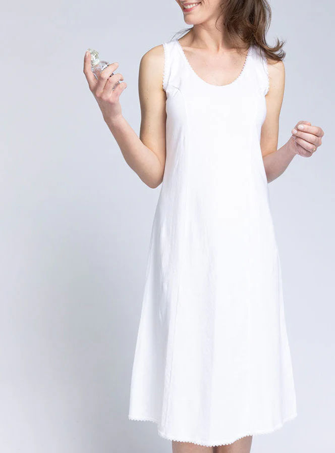 Fond de robe femme coton blanc