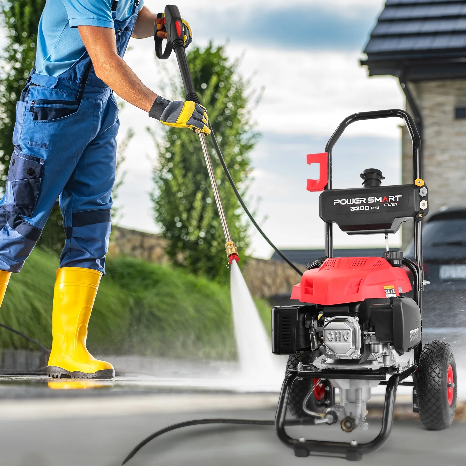 3300PSI Gas Pressure Washer, 2.5GPM, 201cc Gas Power Washer, 5 Nozzle Soap Tank, for Cars/ Home/ Work Site - Image 6