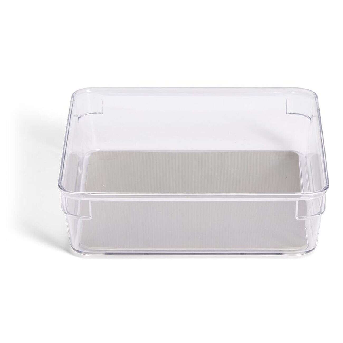 Organiseur de tiroir plastique transparent 16,3x16,3xH.4,8cm