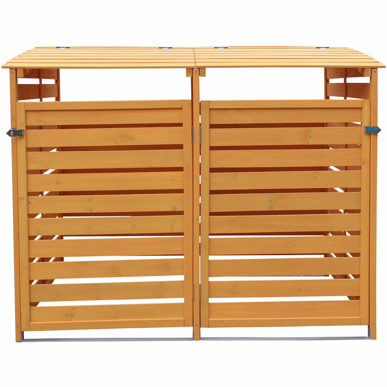 Hanover Outdoor 4.9 Ft. x 4 Ft. Wooden Trash Bin and Recyclables Storage Shed - HANWS0103 - NAT