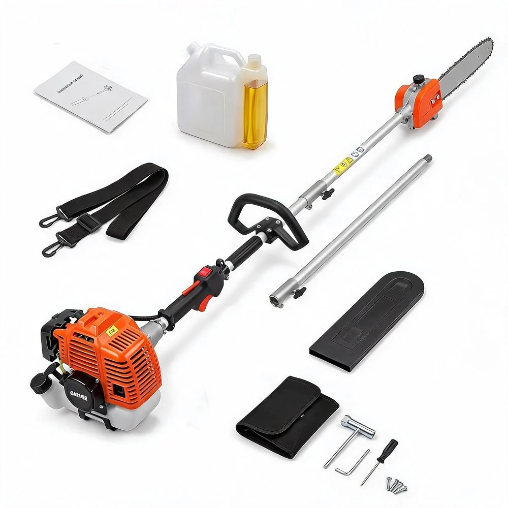 Reijofun 52CC Gas Pole Saw,12-Inch Bar,16FT Reach,Auto Oiler