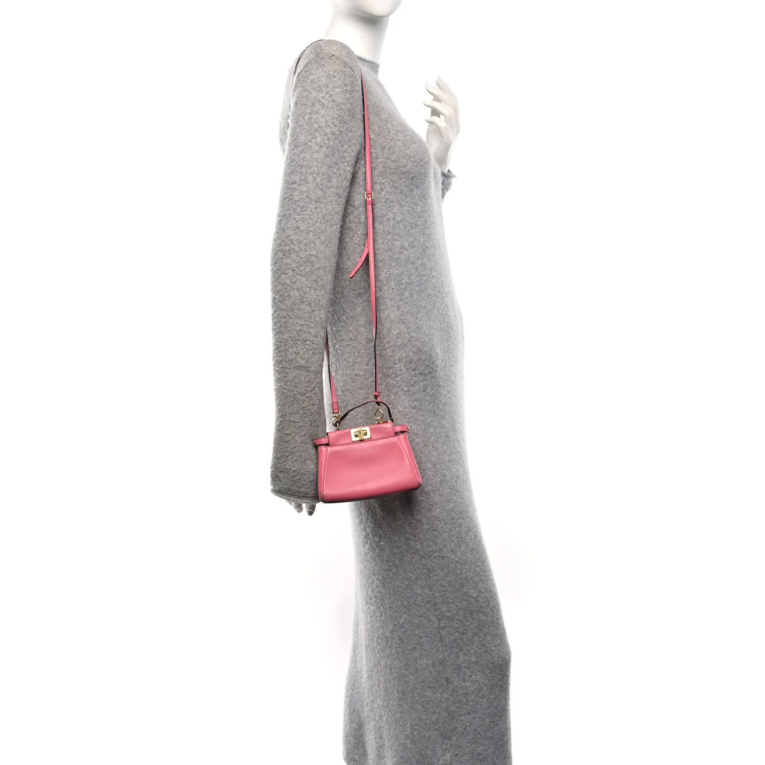 Shiny Nappa Micro Peekaboo Iconic Satchel  Rosa Fluo