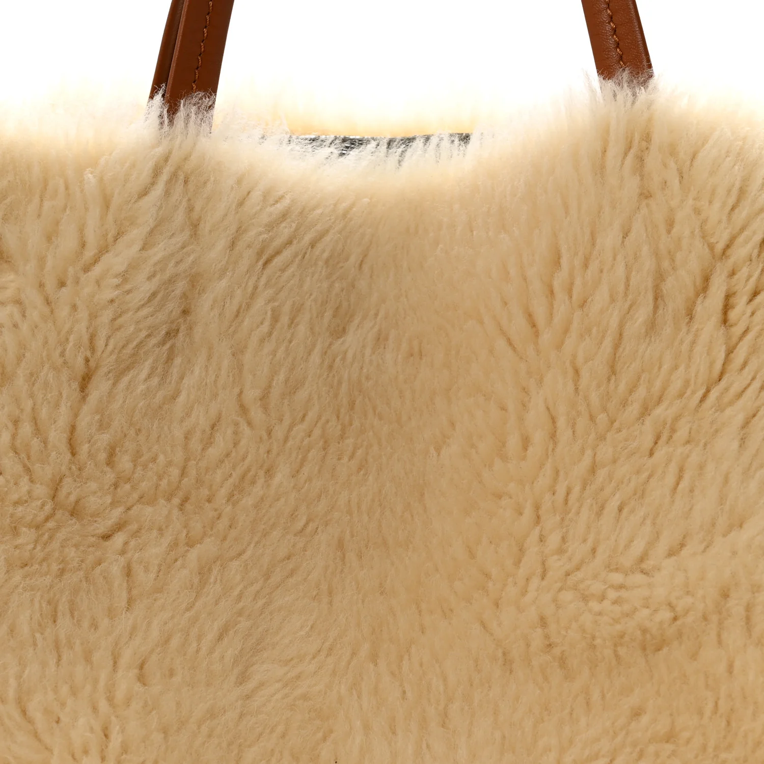 Metallic Lambskin Shearling Medium Phantom Cabas Reversible Tote Natural Silver