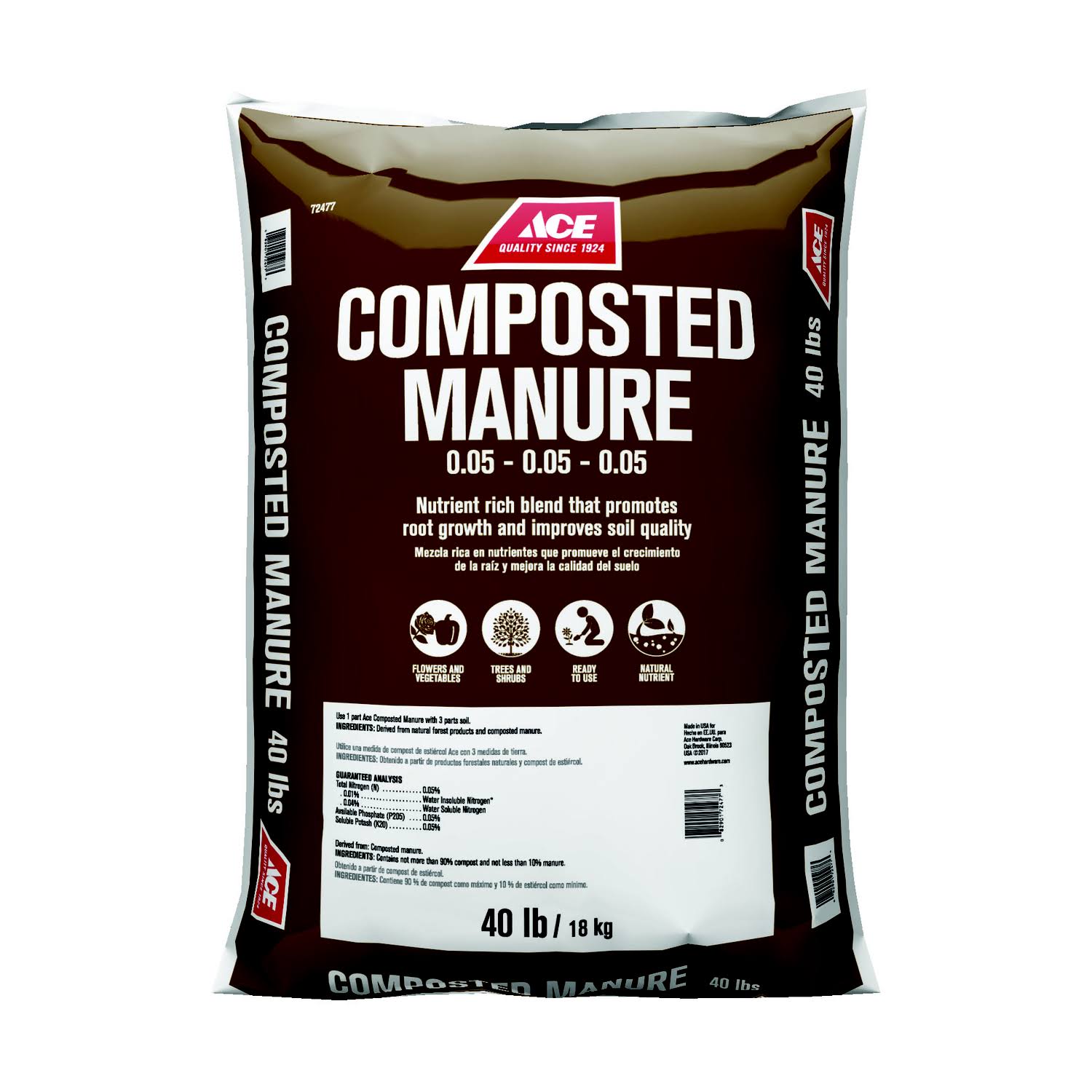 Ace Composted Manure - 40 lb bag