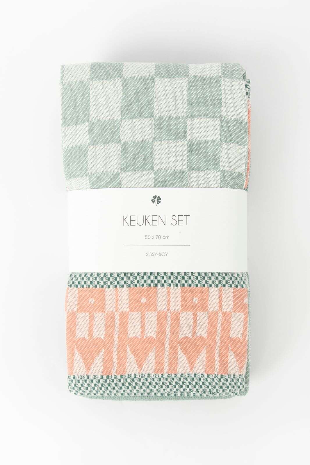 Groenblauwe handdoek en theedoek terry