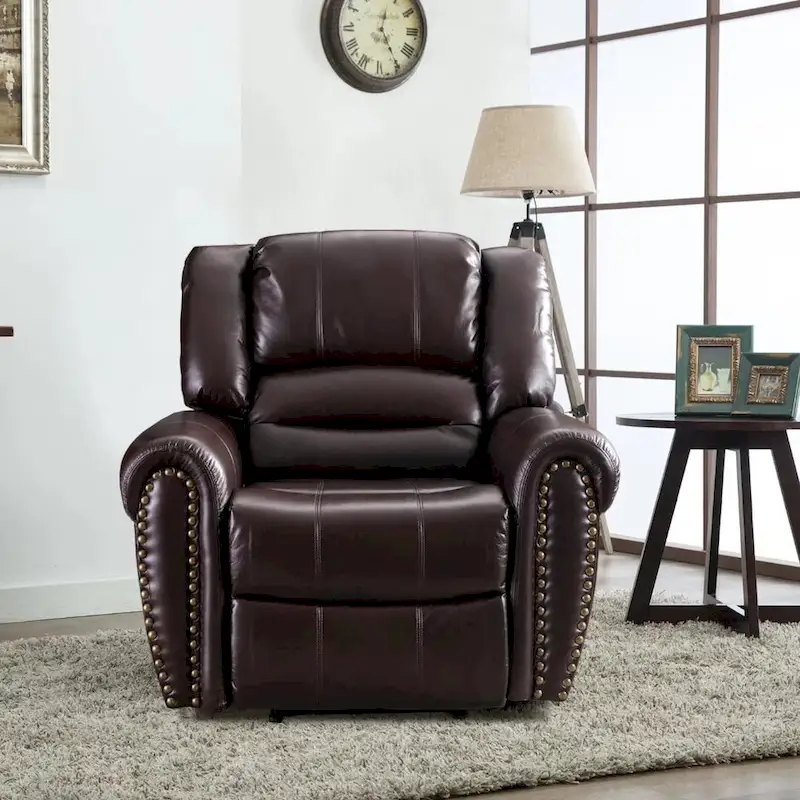 Manual Recliner Chair with Padded Armrests