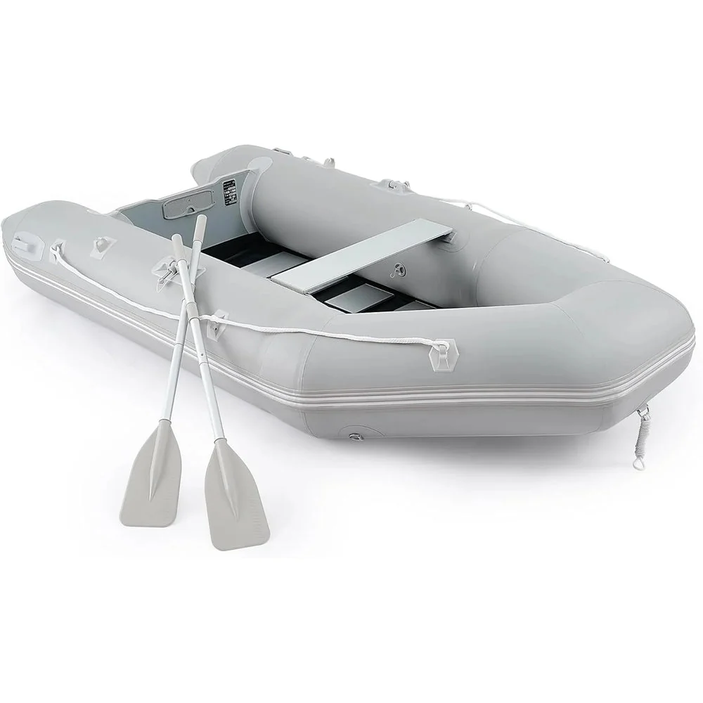 10FT Inflatable Dinghy Boat, 4 Person 990LB Transom Sport Tender Boat with Pump Aluminum Oars Floor, Heavy Duty Inflatable Raft Kayak for…