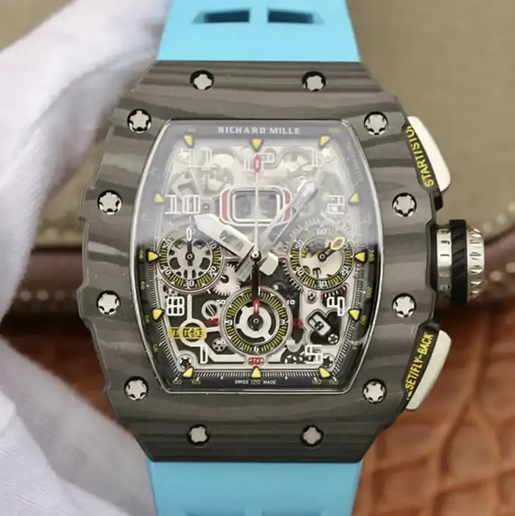 Richard Mille RM11-03 KV Factory Blue Rubber Strap