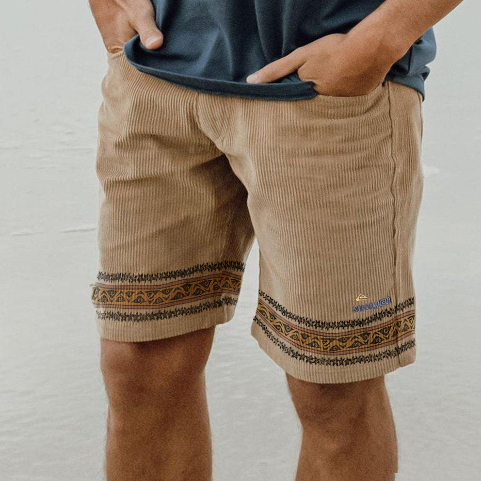 Short de surf vintage pour homme, imprimé Quicksilver, style décontracté, idéal pour les vacances à la plage.
