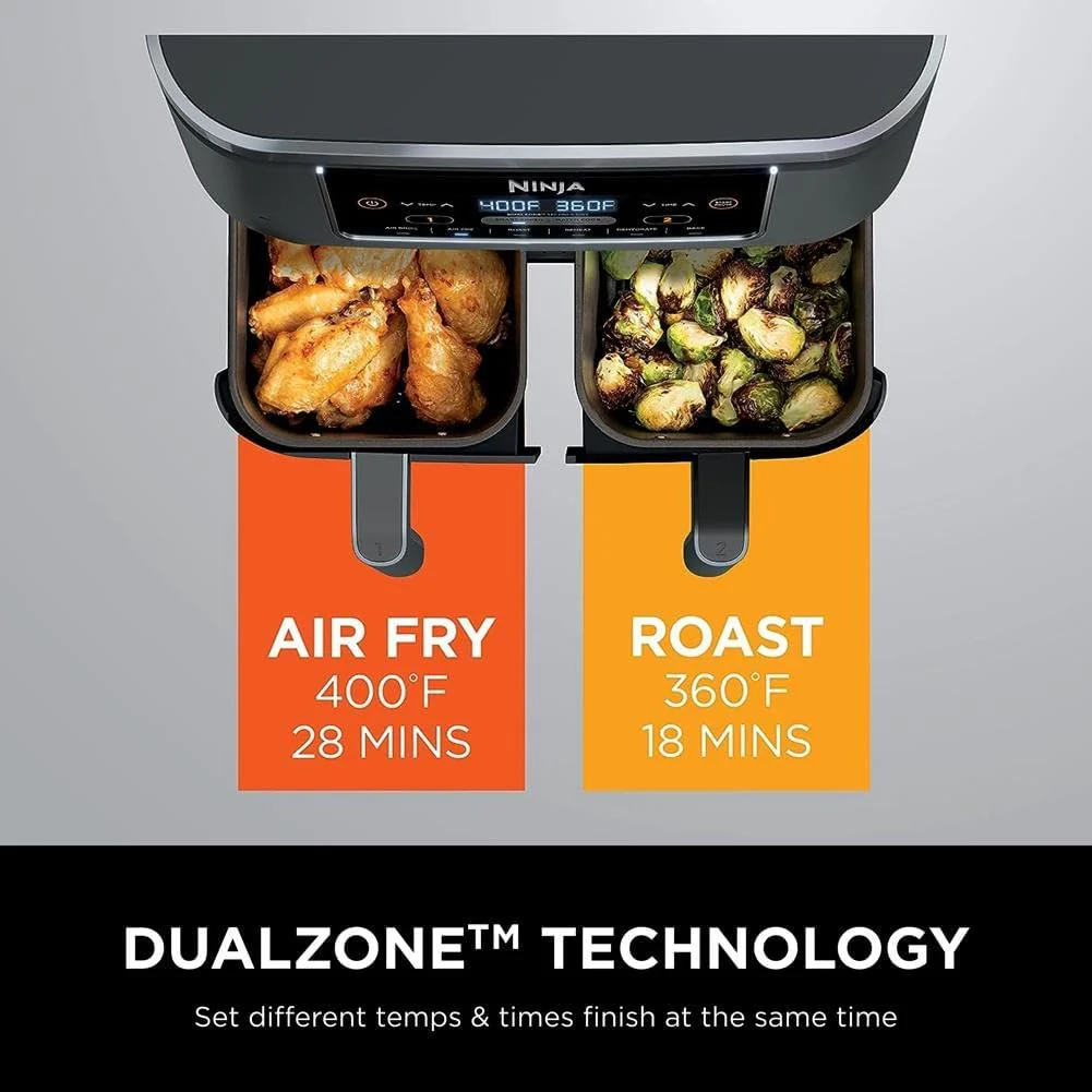 Friteuse à air Ninja Foodi 6-en-1 FlexBasket avec MegaZone de 7 pintes et séparateur de panier