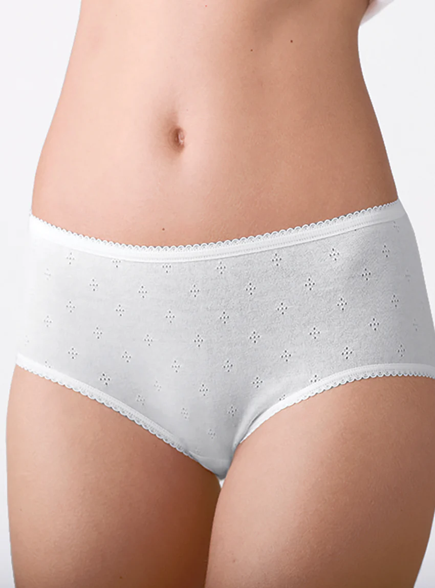 Culotte maille fantaisie en coton blanc