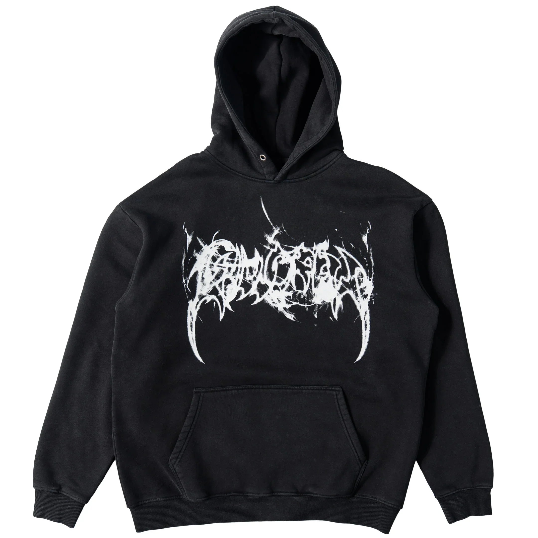 OVERSIZED LUX "SMOKE WOLF" HOODIE - BLACK