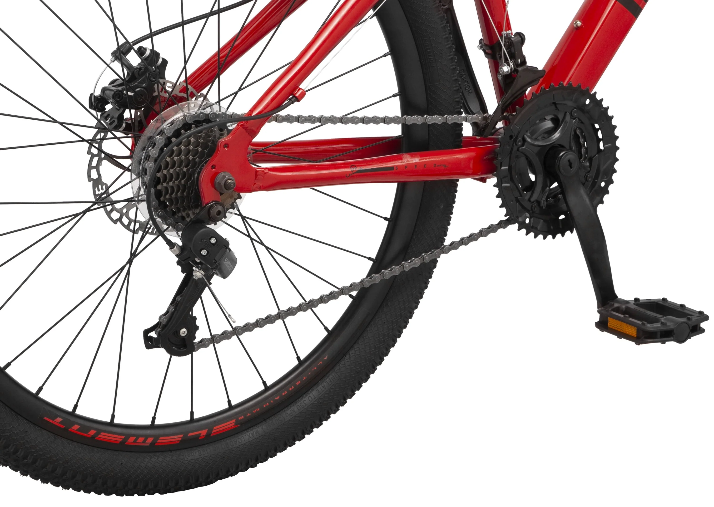 Mongoose 26 - In. Durham Unisex Mountain Bike, Red and Black, 21 Speeds