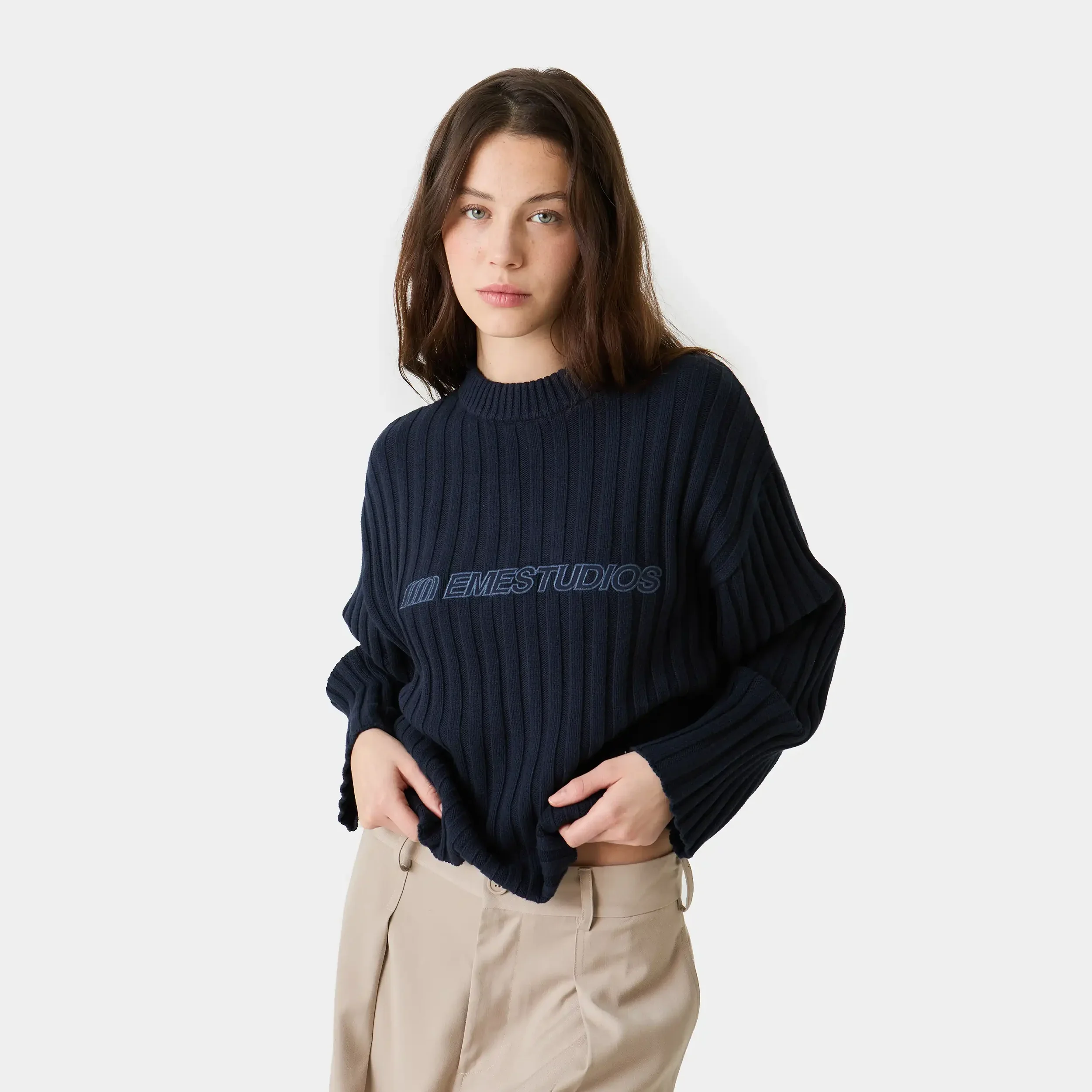 Tube Navy Knit Sweater