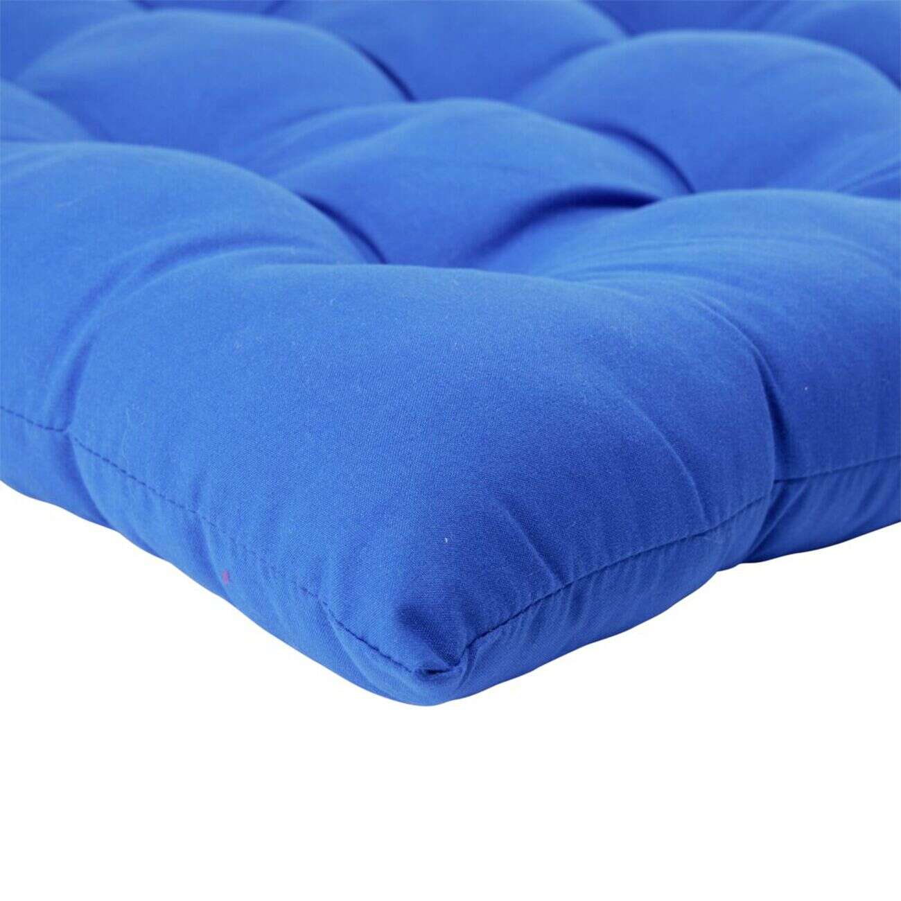 Galette de chaise carrée unie bleue 38x38cm