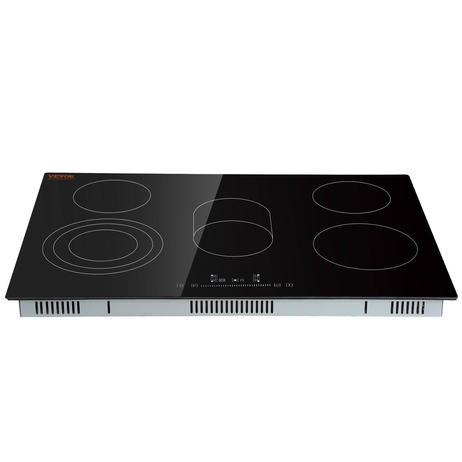 VEVOR 30.3 x 20.5 in. Built-In Electric Stove Top with 5 Burners 240V Glass Radiant Cooktop with Sensor Touch Control