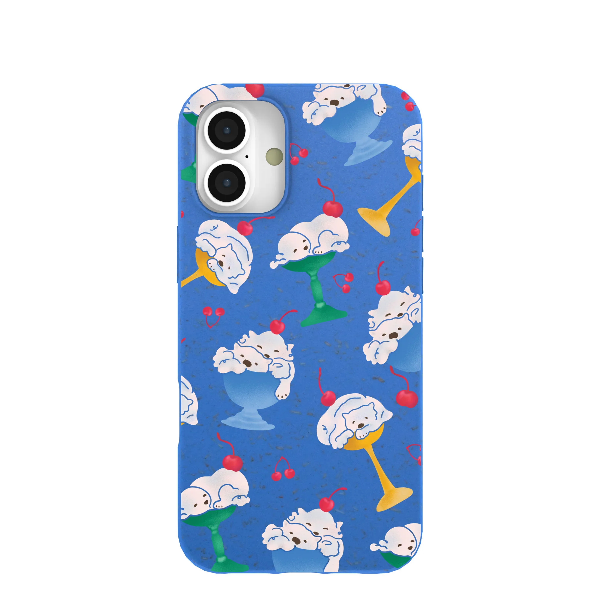 Electric Blue Vanilla Bear iPhone 16 Plus Case