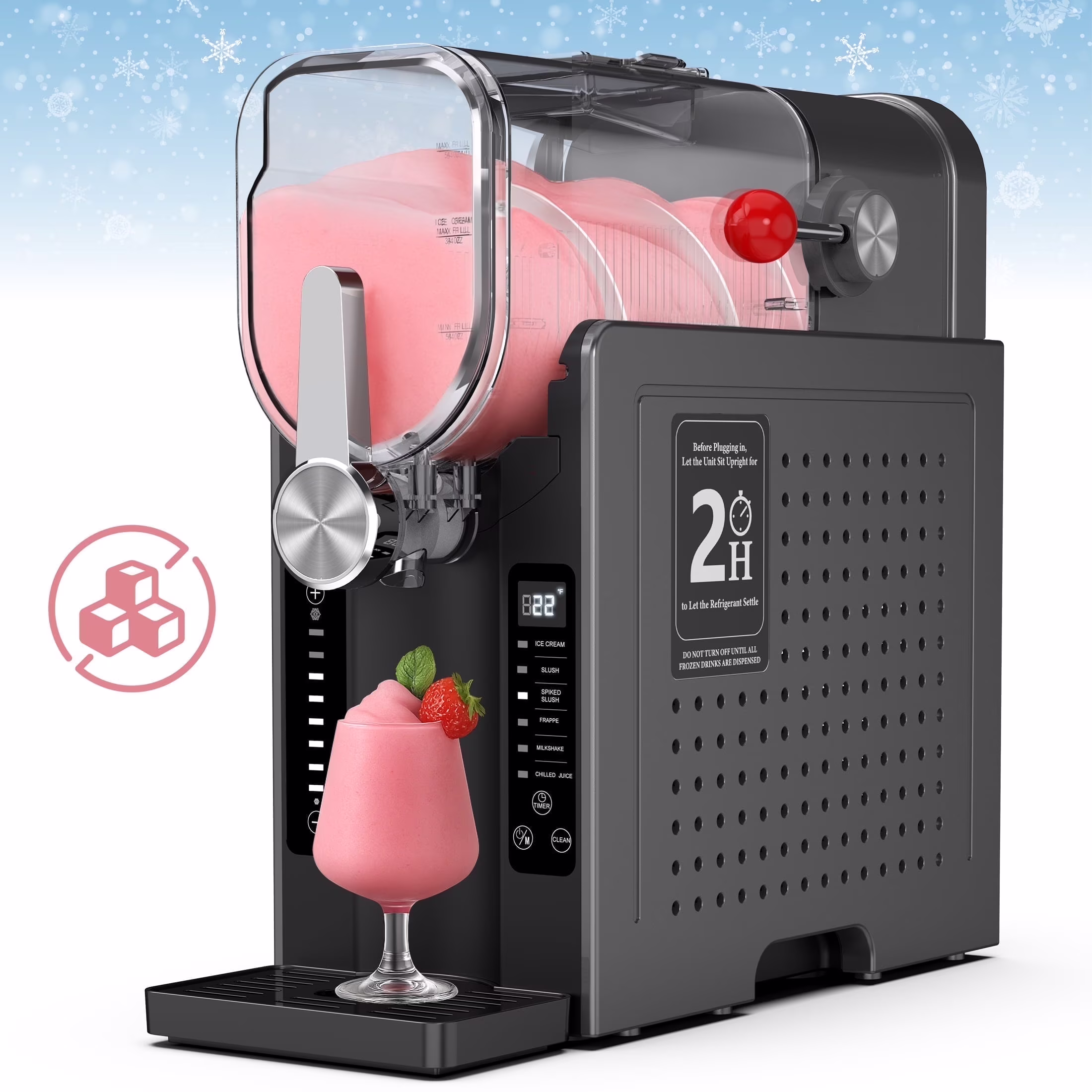 Flamemore Slushie Machine for Home with Self - Cleaning, No Ice Needed, 6 Preset Settings Frozen Drink Maker, 12h Delay Start, 200w