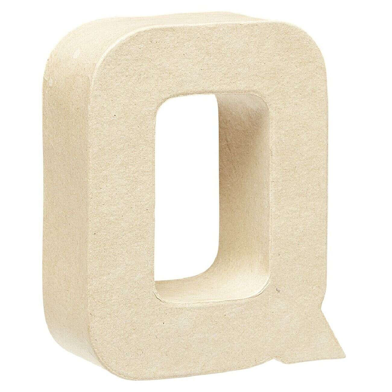 Lettre Q à décorer en papier maché