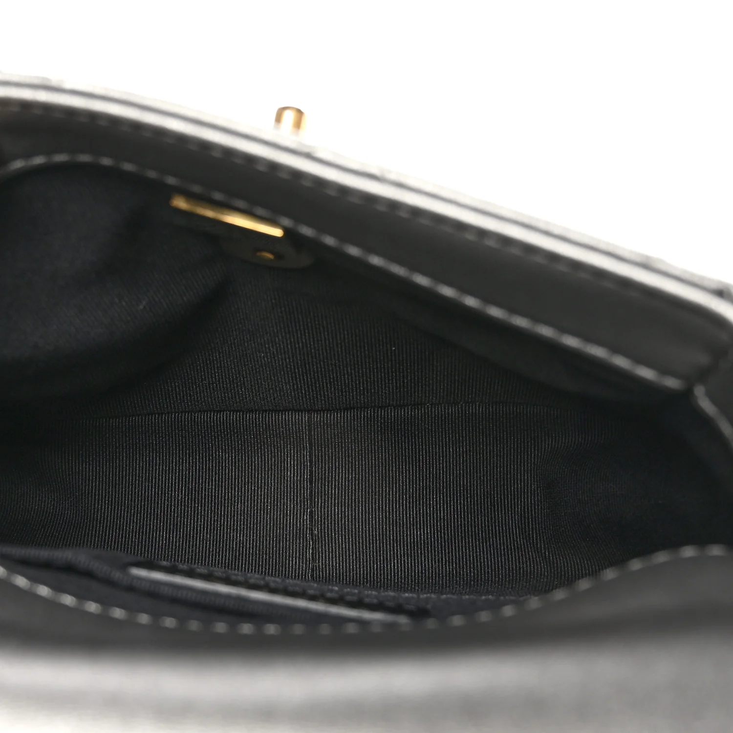 Metallic Lambskin Quilted Mini Side Note Flap Grey