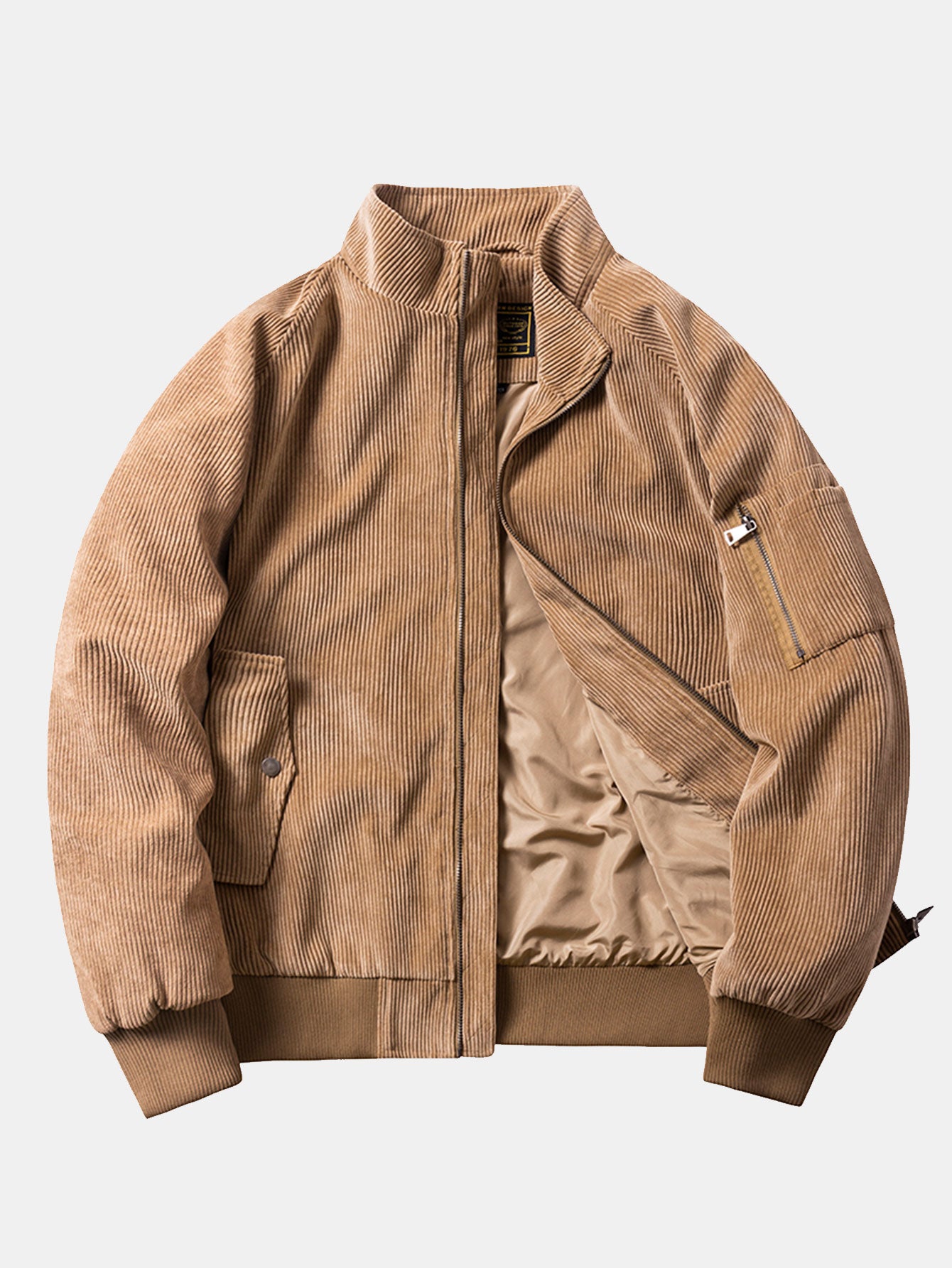Veste bomber zippée en velours côtelé