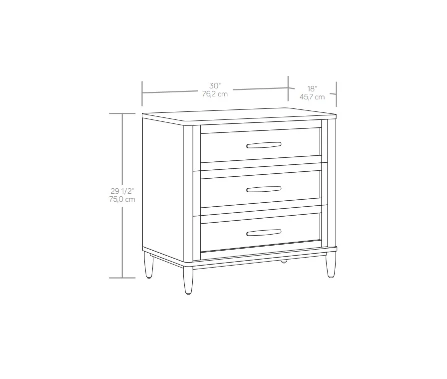 Better Homes & Gardens Springwood Caning 3-Drawer Nightstand with USB, Light Honey finish