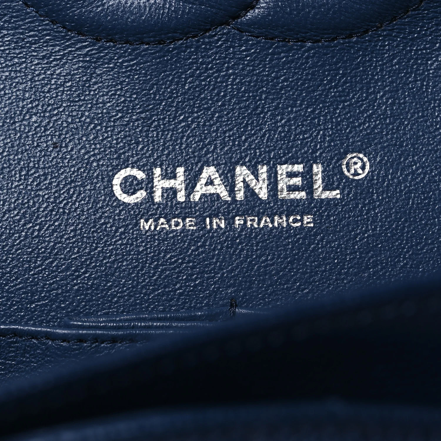 Caviar Quilted Medium Double Flap Navy