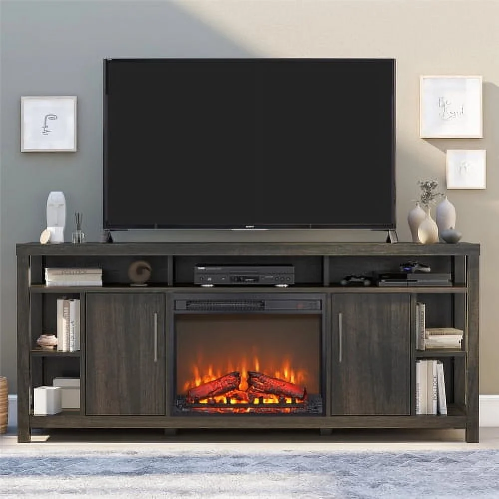 26" Electric Fireplace Insert, Wall Recessed 3D Electric Fireplace, 1400W Fake Fireplace Heater with Adjustable Flame and Timer(9.4 in) - Image 10