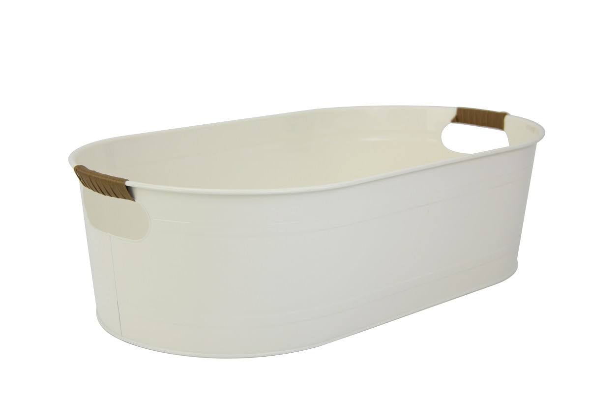 Better Homes & Gardens Galvanized Oval Tub - White - 20.27 x 11.22 in