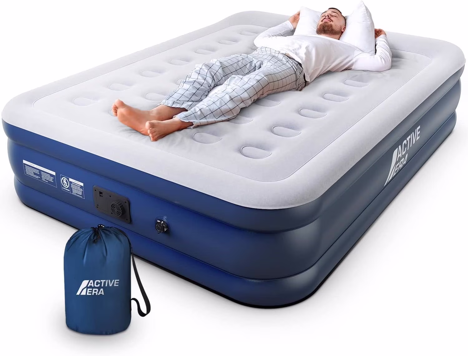 Active Era 18 in Twin Air Mattress, Air Bed with Built in Pump & Raised Pillow