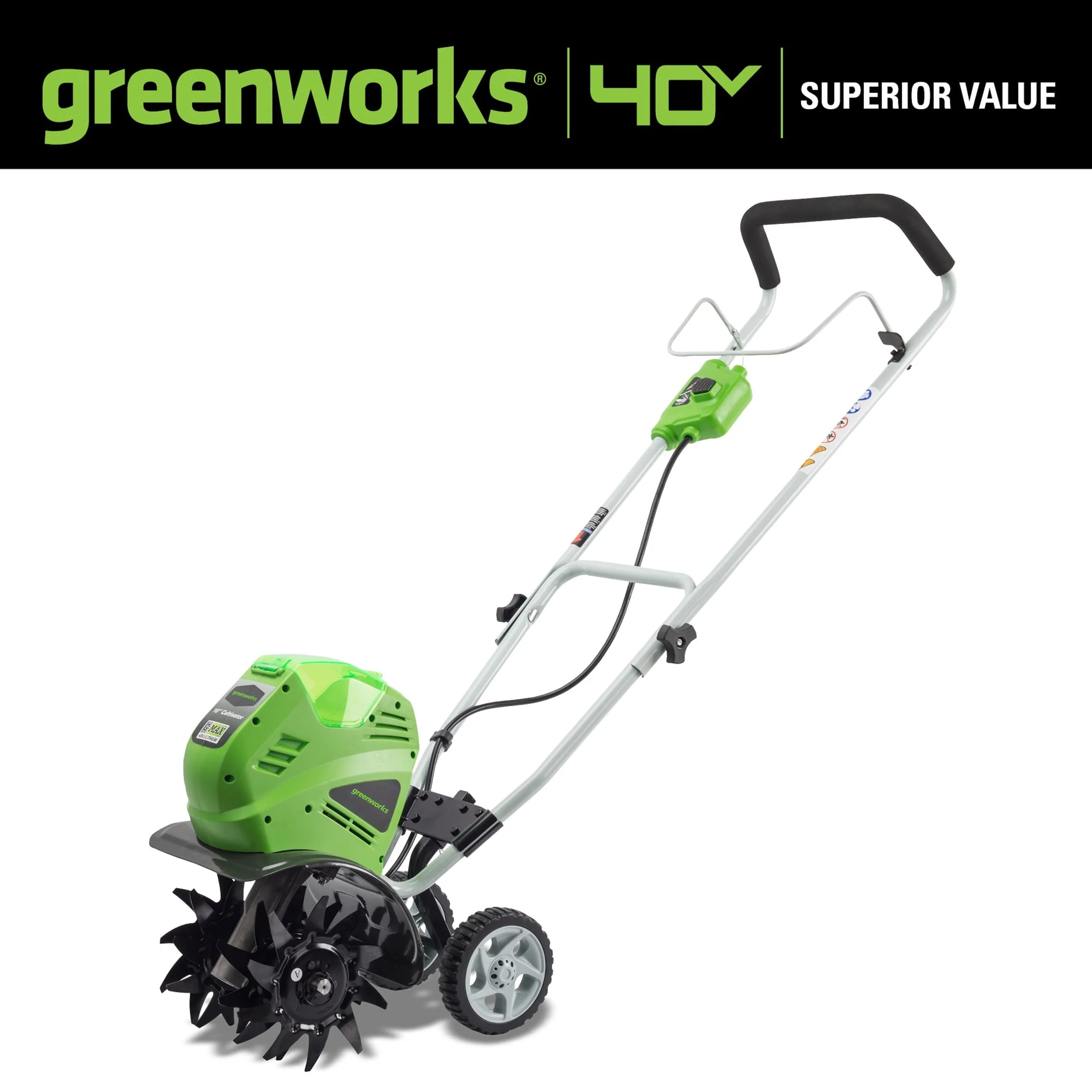10" 40 Volt Front-Tine Standard Rotating Battery Powered Walk Behind Garden Cultivator - Image 3